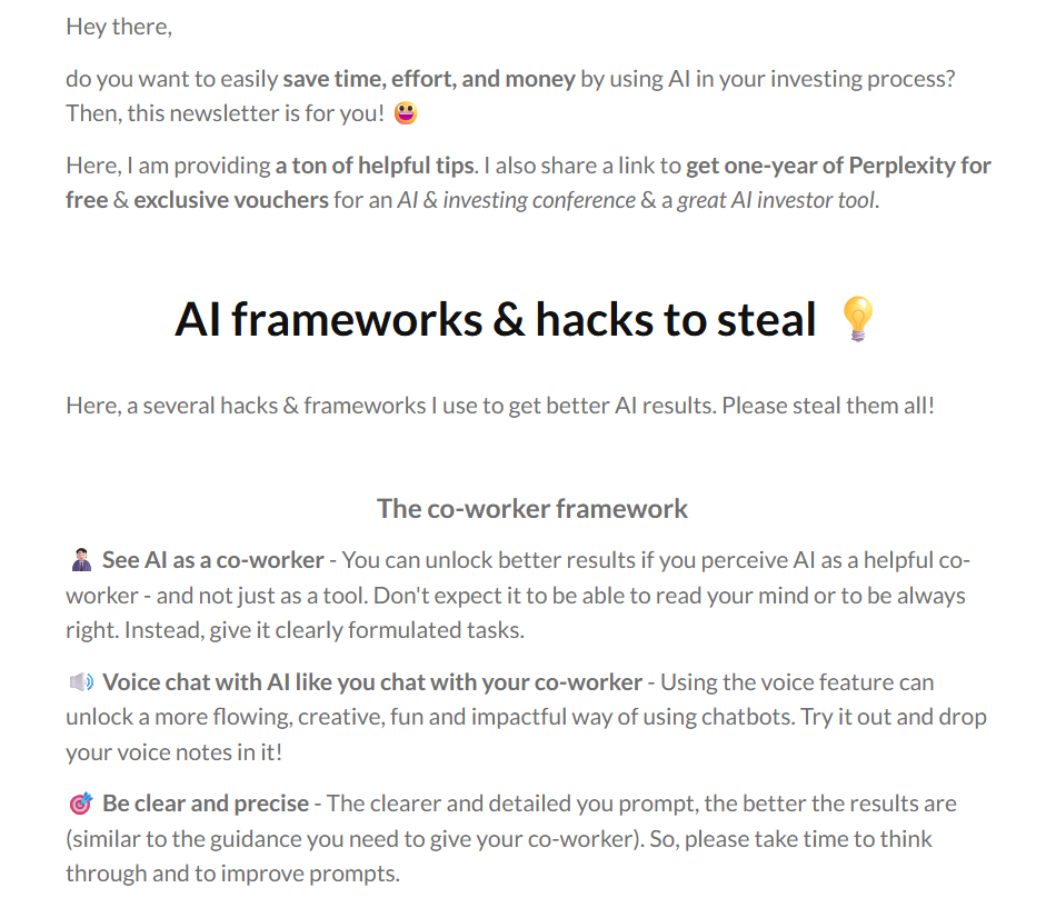 AI - Good Investing newsletter
