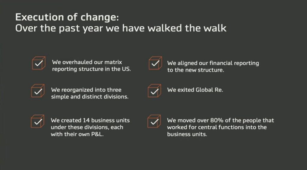 Markel 2026 - Execution of change