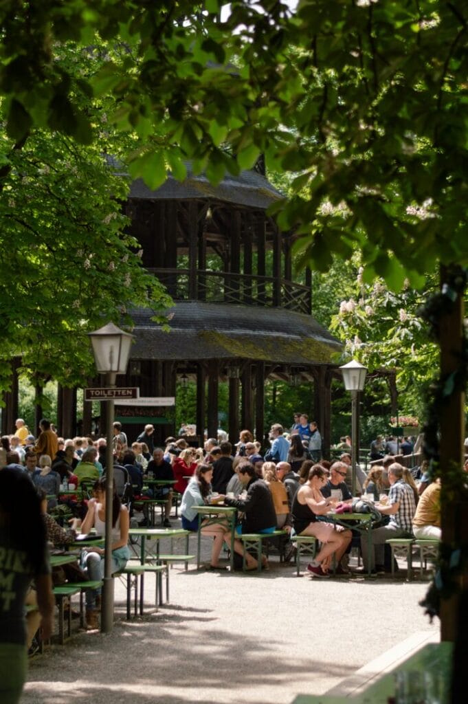 A traditional beer garden in Munich