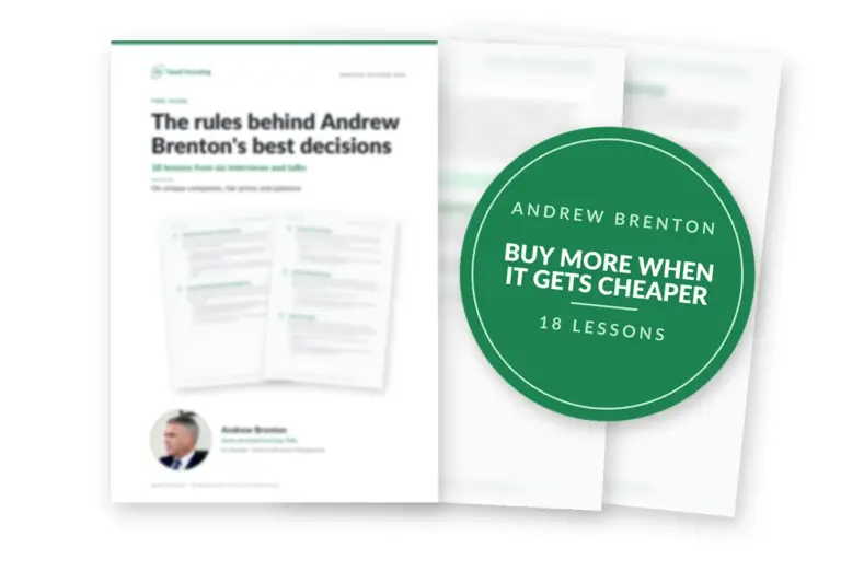 Blurred preview of the guide The rules behind Andrew Brenton's best decisions with a green seal: Buy more when it gets cheaper