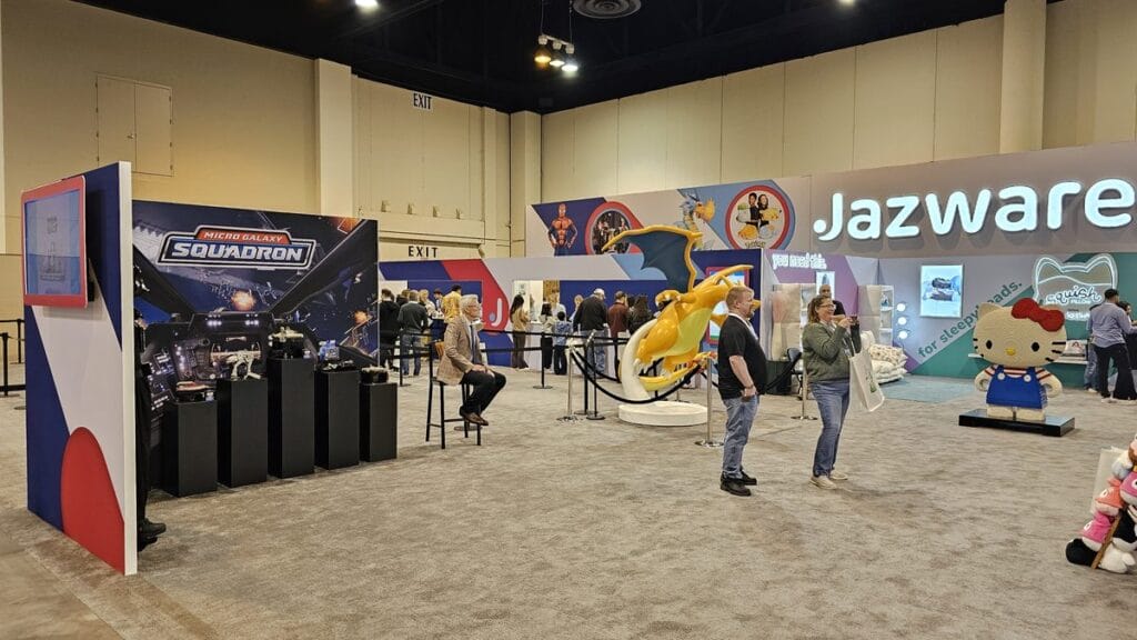 The Jazwares booth in the exhibition hall at the 2025 Berkshire Hathaway meeting