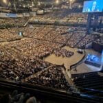 The full arena at the 2026 Berkshire Hathaway annual meeting