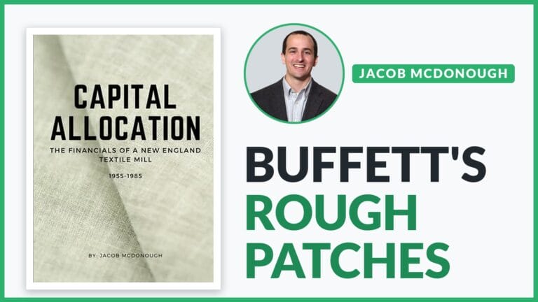 Jacob McDonough with his book Capital Allocation: Buffett's rough patches