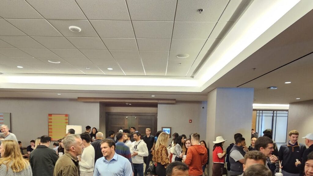 Shareholders talking in the foyer of the Markel Omaha Brunch 2025